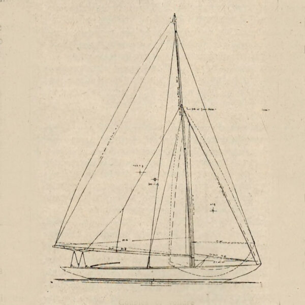 Line drawn plan for the design of a Six Metre boat