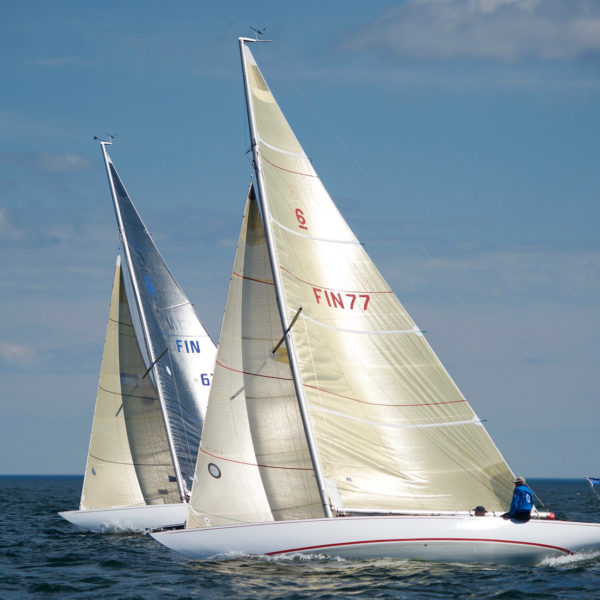 Two sailing boats underway