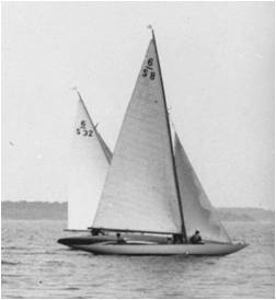 GKSS 1927 (S8) sailing in this black and white photograph with another boat close behind it.