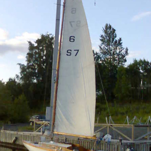 Six metre yacht moored