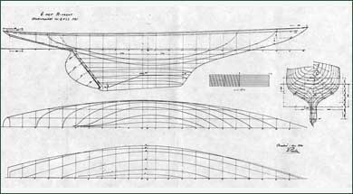 plan of a yacht hull