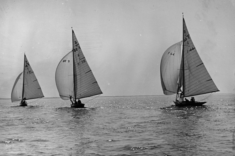 three yachts sailing