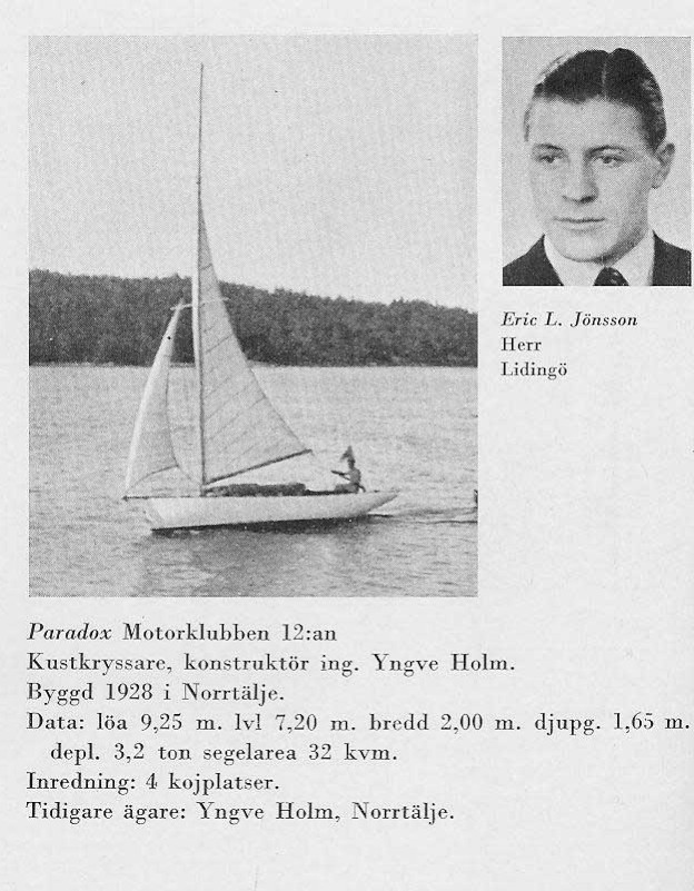 Page from a journal featuring a photo of a white yacht sailing