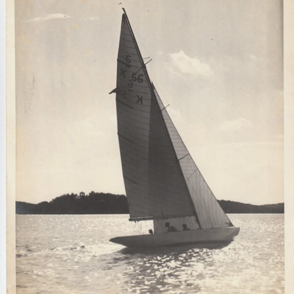 Six Metre sailing boat with K56 on the sail